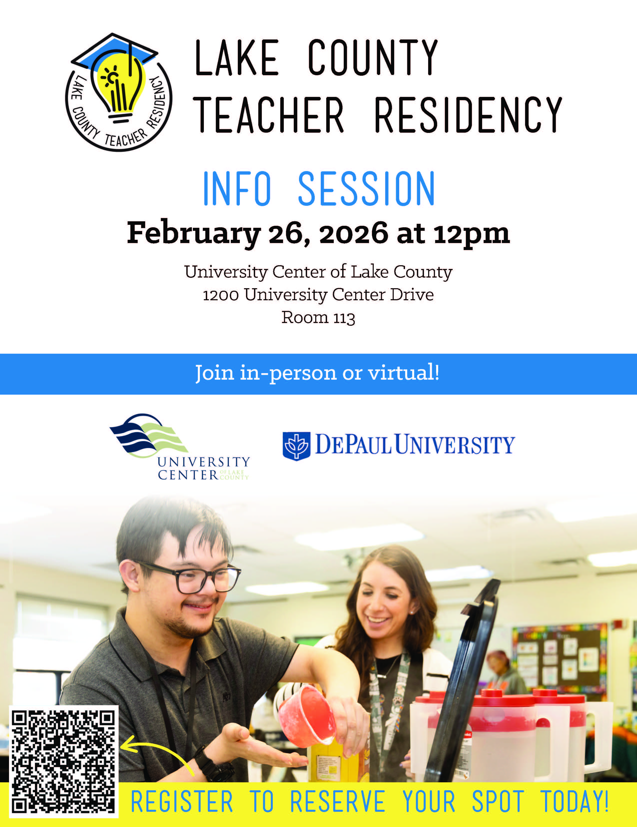 Lake County Teacher Residency Info Session at the University Center of Lake County 